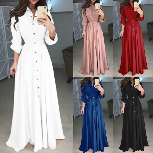 Long Casual Dresses with Sleeves